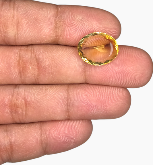 Natural Citrine Stone 8.10 Carats Oval Shape Size 15.3x12.8mm