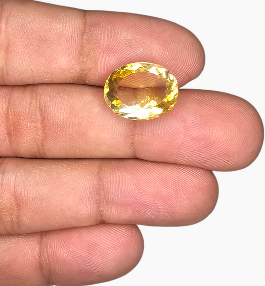 Natural Citrine Stone 8.69 Carats Oval Shape Size 15x12mm