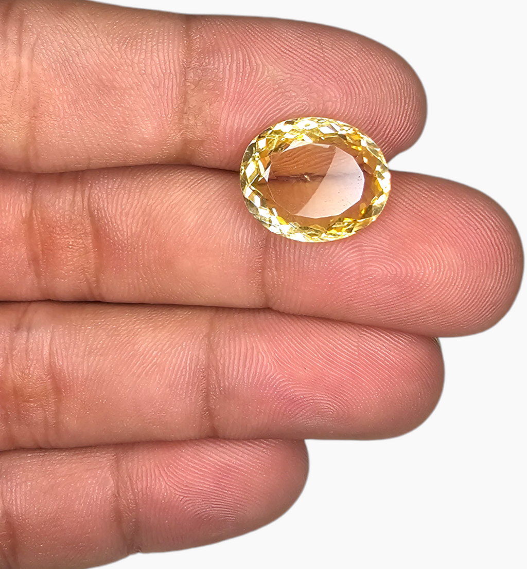 Natural Citrine Stone 8.70 Carats Oval Shape Size 15.3x13mm