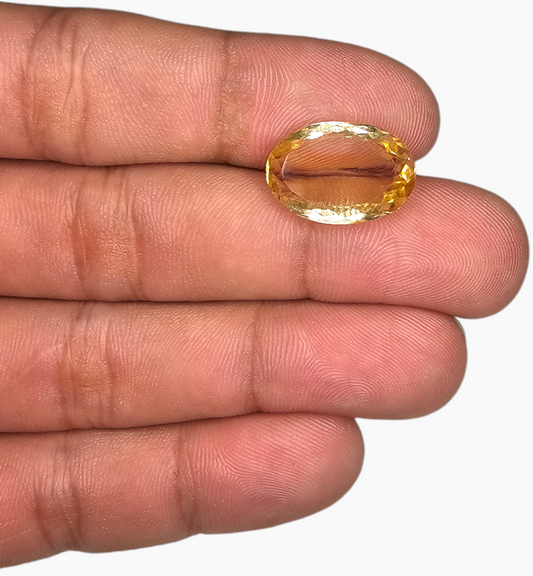 Natural Citrine Stone 8.92 Carats Oval Shape Size 17.5x12mm