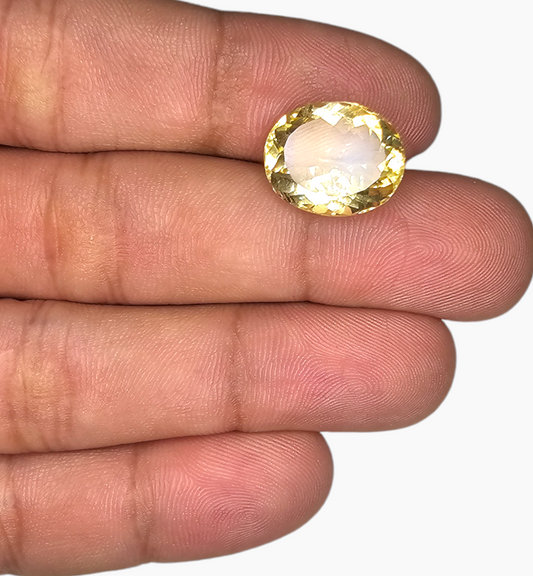 Natural Citrine Stone 9.15 Carats Oval Shape Size 14.9x12.3mm