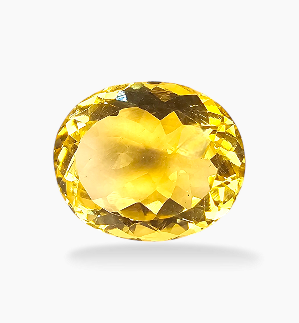 Natural Citrine Stone 9.15 Carats Oval Shape Size 14.9x12.3mm