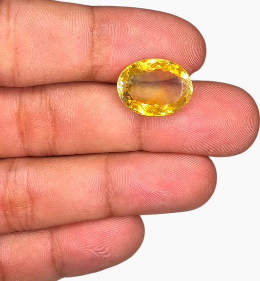 Natural Citrine Stone 9.54 Carats Oval Shape Size 15.7x12.1mm