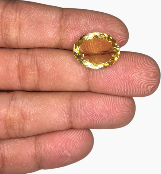 Natural Citrine Stone 9.92 Carats Oval Shape Size 16.7x13.4mm