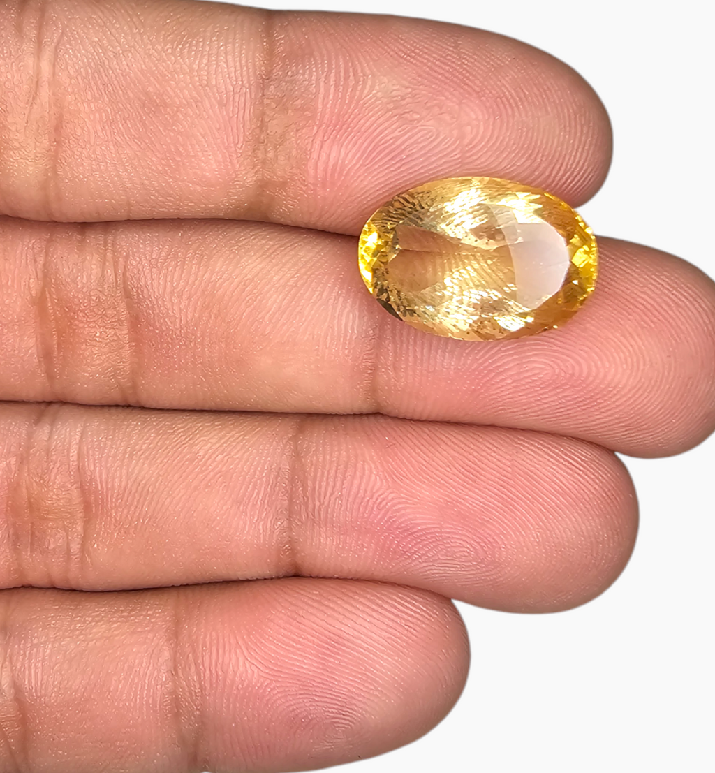 Natural Citrine Stone 9.99 Carats Oval Shape Size 16.7x12mm