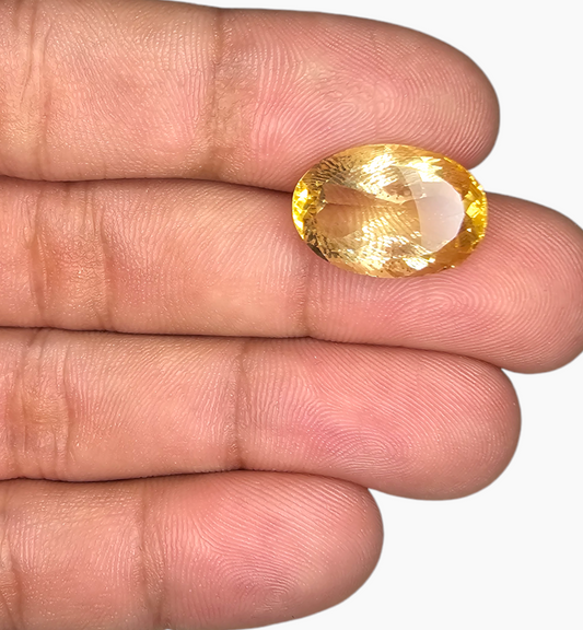 Natural Citrine Stone 9.99 Carats Oval Shape Size 16.7x12mm