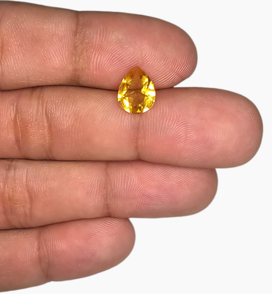 Natural Citrine Stone 1.82 Carats Pear Shape Size 10X8mm