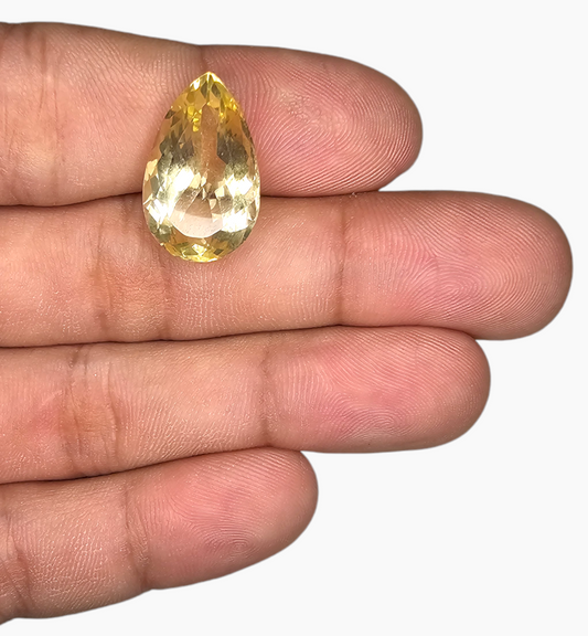 Natural Citrine Stone 11.51 Carats Pear Shape Size 20X12.5mm