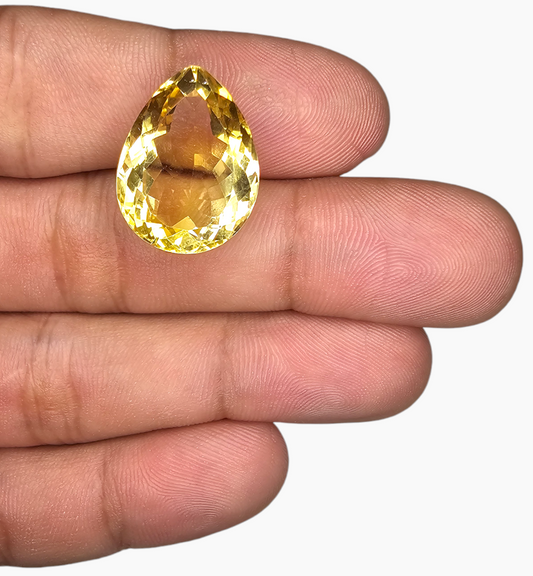 Natural Citrine Stone 16.78 Carats Pear Shape Size 20X15.3mm