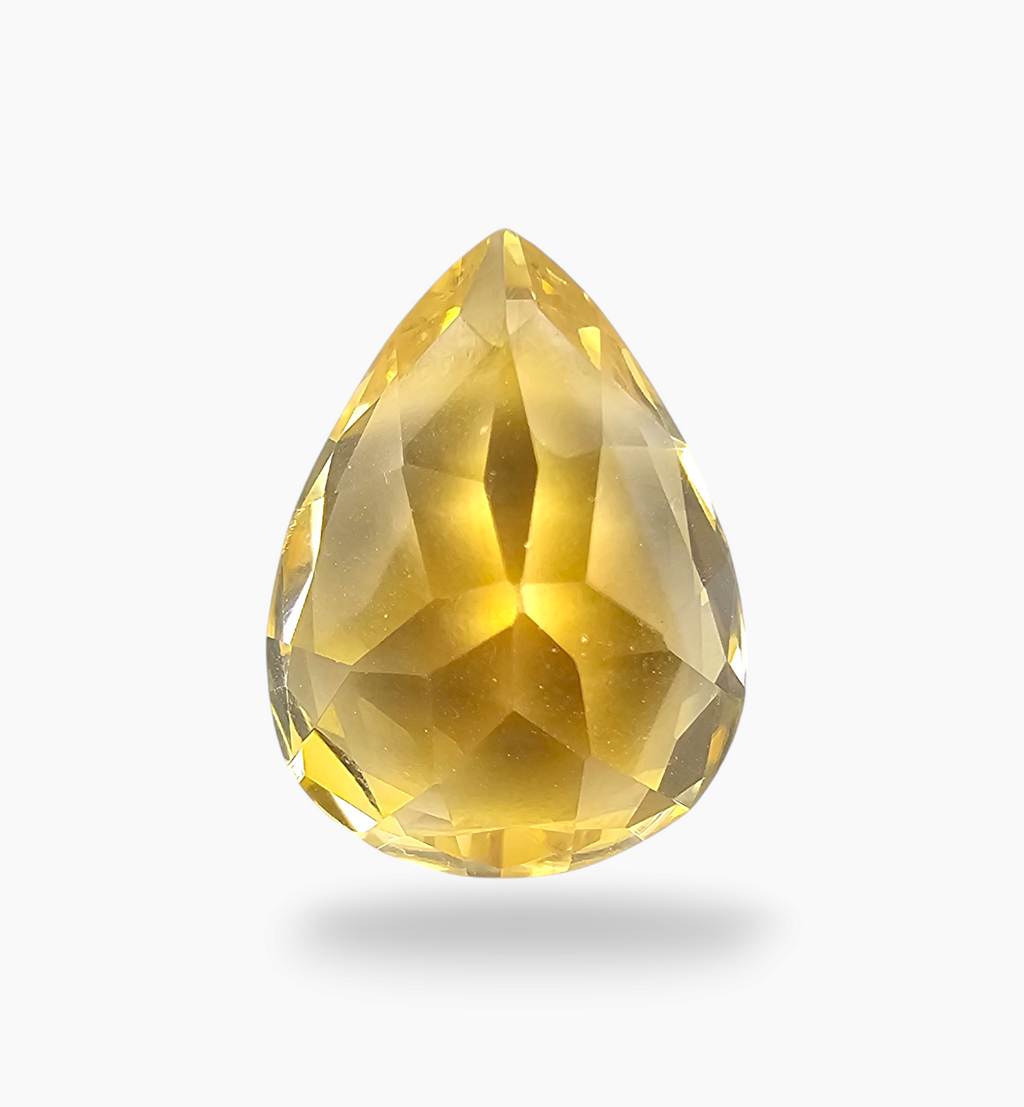 Natural Citrine Stone 18.11 Carats Pear Shape Size 20.2X15.8mm