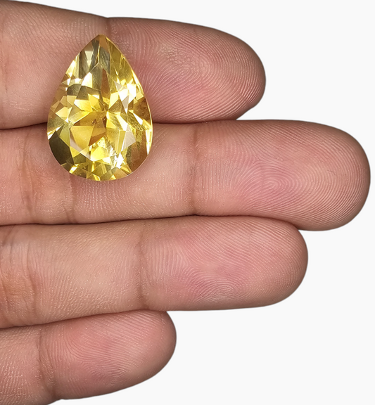 Natural Citrine Stone 18.11 Carats Pear Shape Size 20.2X15.8mm