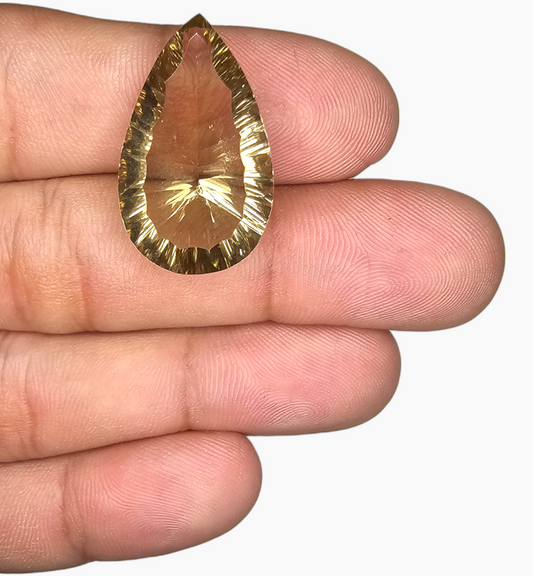 Natural Citrine Stone 19.70 Carats Pear Shape Size 25X16mm