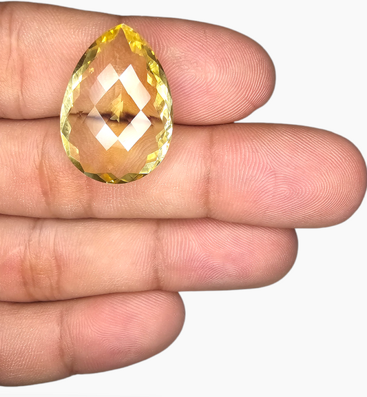 Natural Citrine Stone 22.10 Carats Pear Shape Size 25X18mm