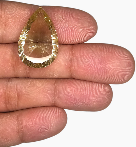 Natural Citrine Stone 22.22 Carats Pear Shape Size 27X17.8mm