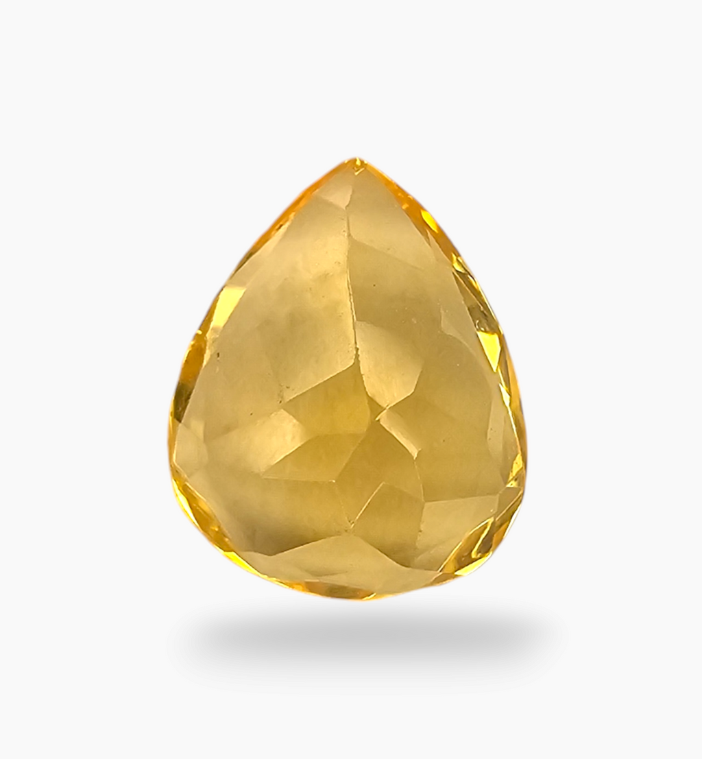 Natural Citrine Stone 3.51 Carats Pear Shape Size 11.8X9mm