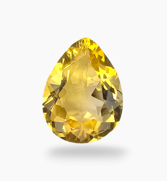 Natural Citrine Stone 3.66 Carats Pear Shape Size 12.5X9.5mm