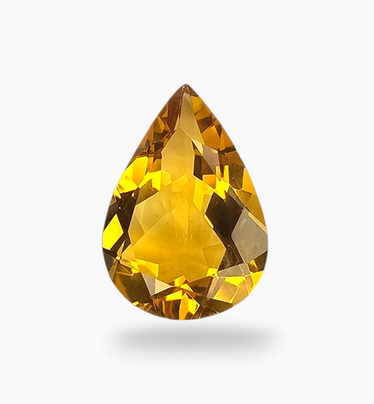 Natural Citrine Stone 3.78 Carats Pear Shape Size 14X10mm