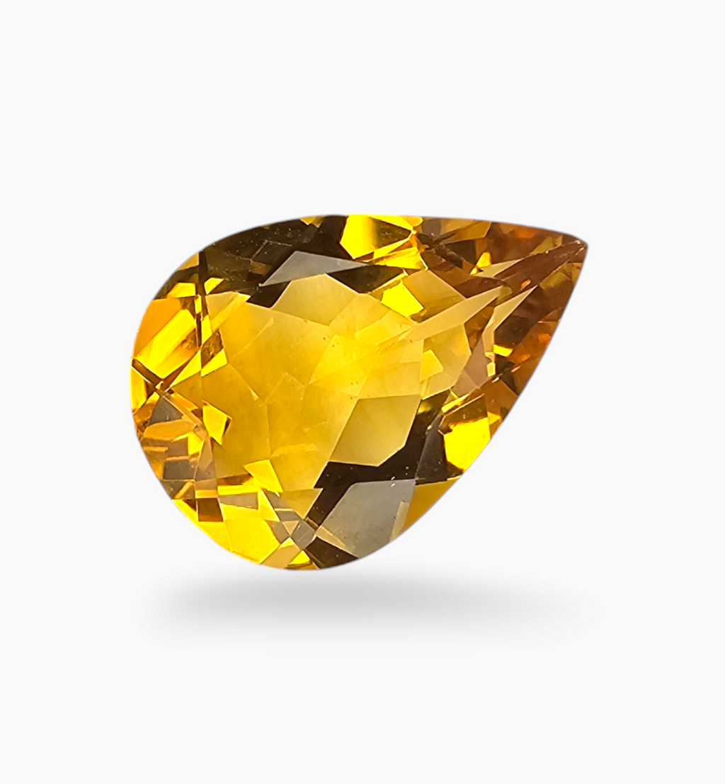Natural Citrine Stone 3.78 Carats Pear Shape Size 14X10mm