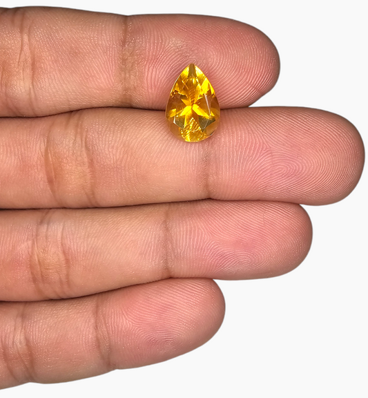 Natural Citrine Stone 3.80 Carats Pear Shape Size 12.7X9mm