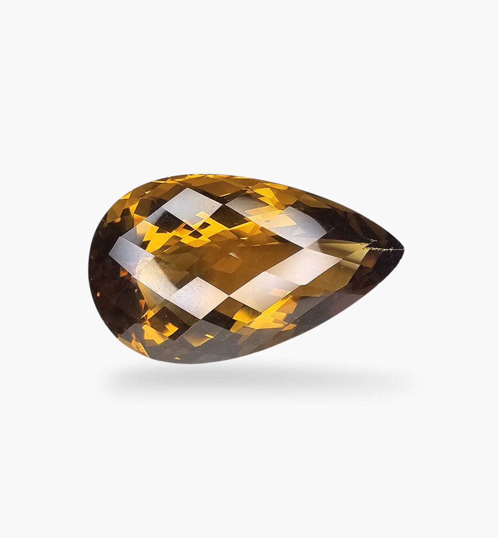 Natural Citrine Stone 33.18 Carats Pear Shape Size 30X17.4mm