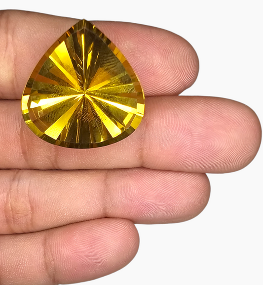 Natural Citrine Stone 37.78 Carats Pear Shape Size 25X26mm