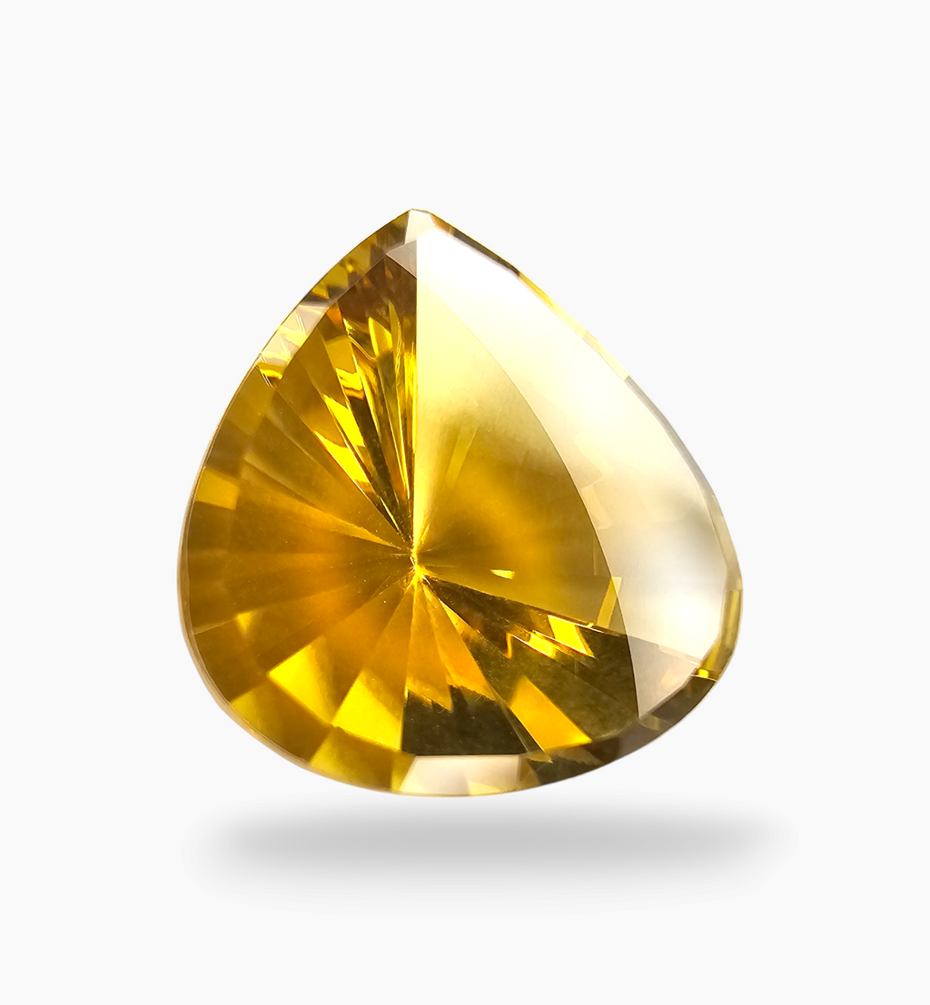 Natural Citrine Stone 37.78 Carats Pear Shape Size 25X26mm