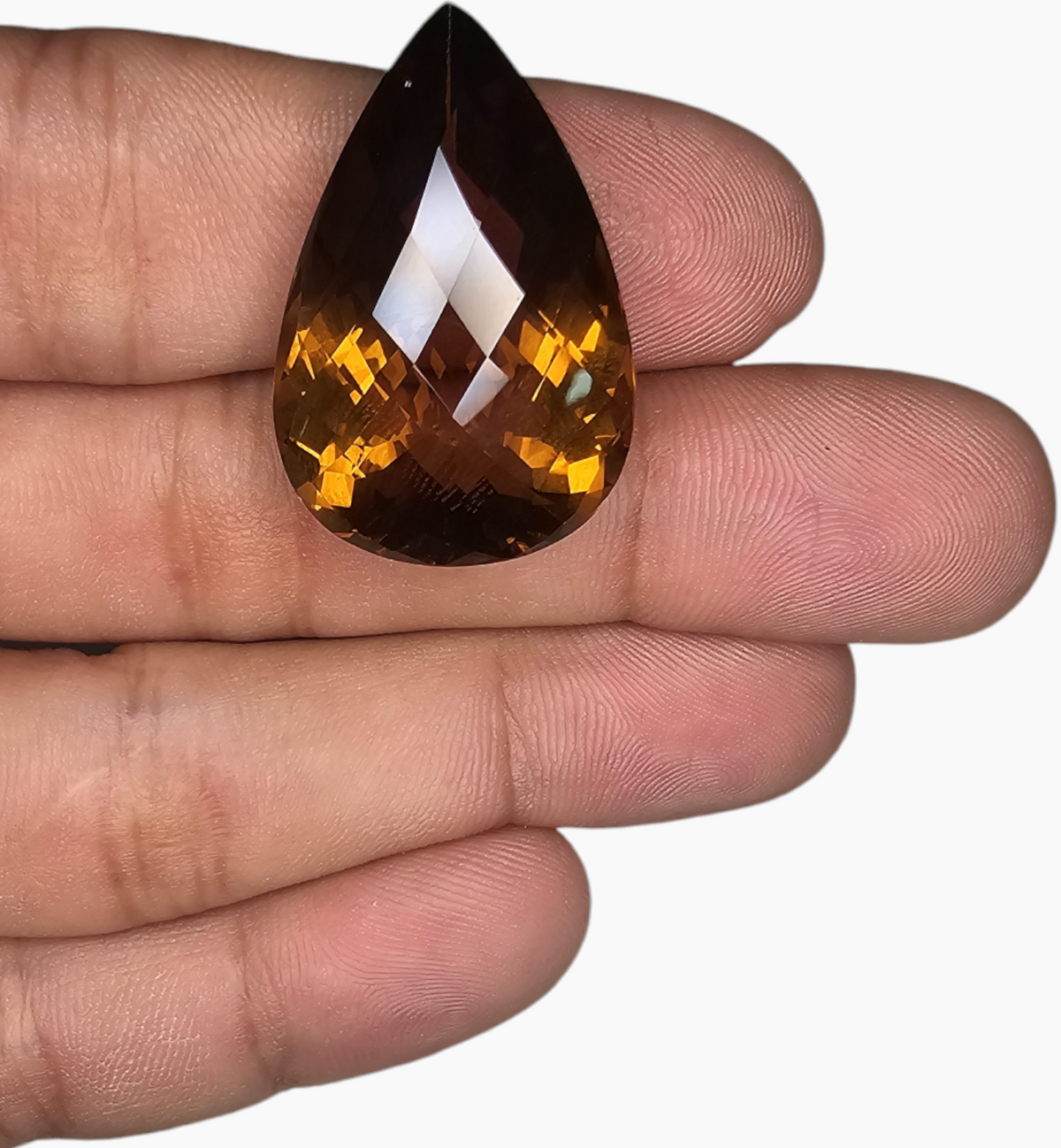 Natural Citrine Stone 38.25 Carats Pear Shape Size 32X20mm