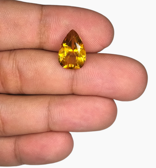 Natural Citrine Stone 4.20 Carats Pear Shape Size 14X10mm