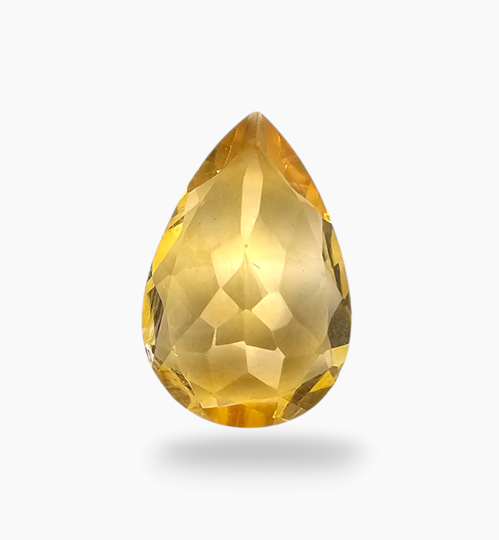 Natural Citrine Stone 4.33 Carats Pear Shape Size 15X10mm