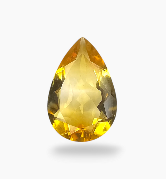 Natural Citrine Stone 4.33 Carats Pear Shape Size 15X10mm