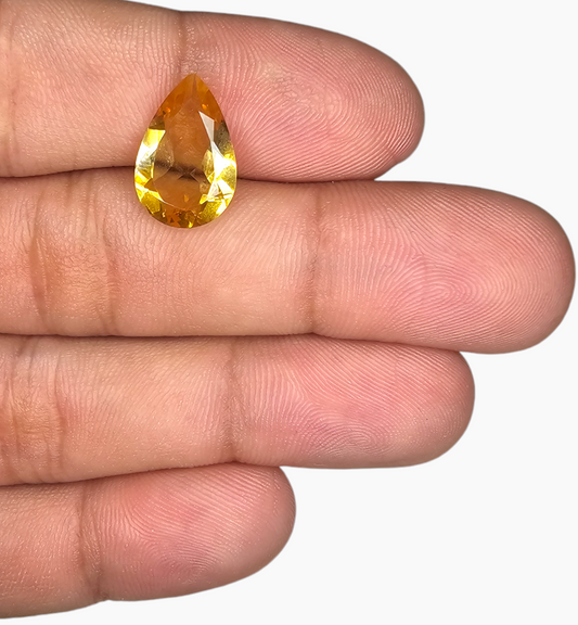 Natural Citrine Stone 4.33 Carats Pear Shape Size 15X10mm