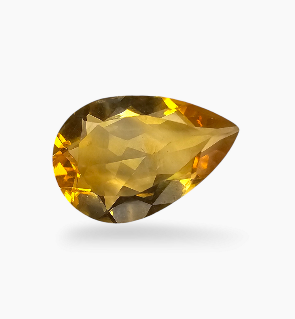 Natural Citrine Stone 4.33 Carats Pear Shape Size 15X10mm