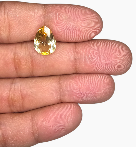 Natural Citrine Stone 4.55 Carats Pear Shape Size 14X10mm