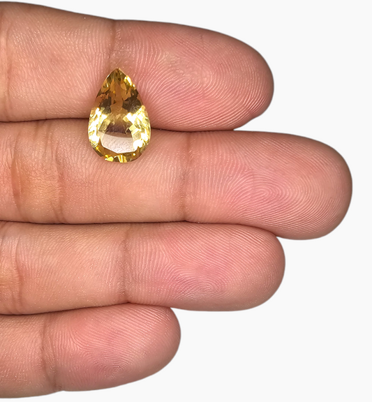 Natural Citrine Stone 4.63 Carats Pear Shape Size 14.7X10mm