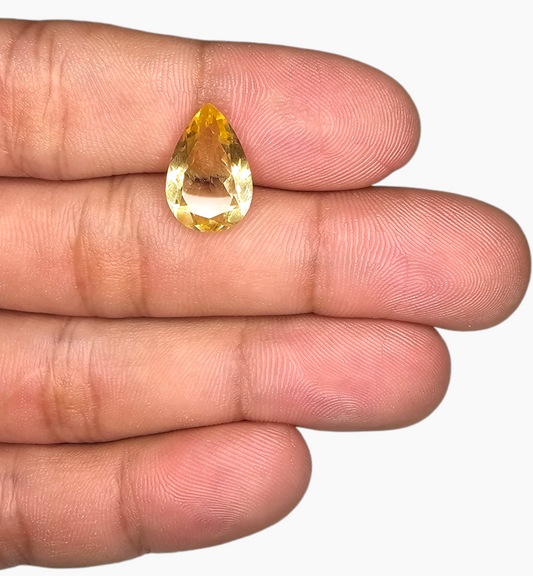 Natural Citrine Stone 4.76 Carats Pear Shape Size 15X10mm