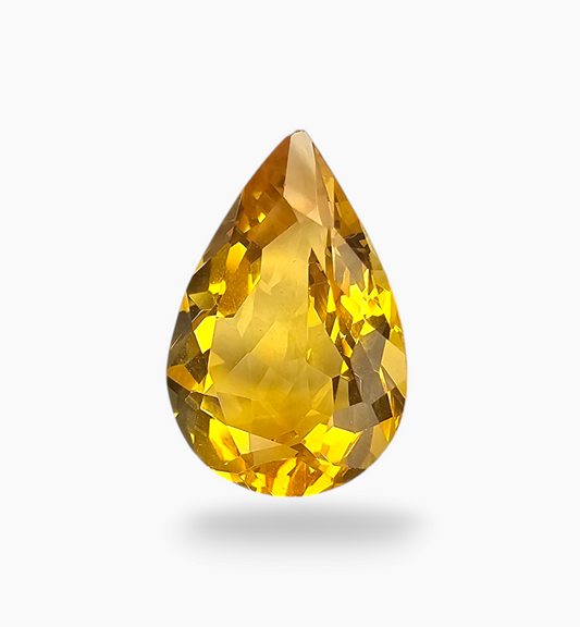 Natural Citrine Stone 4.76 Carats Pear Shape Size 15X10mm