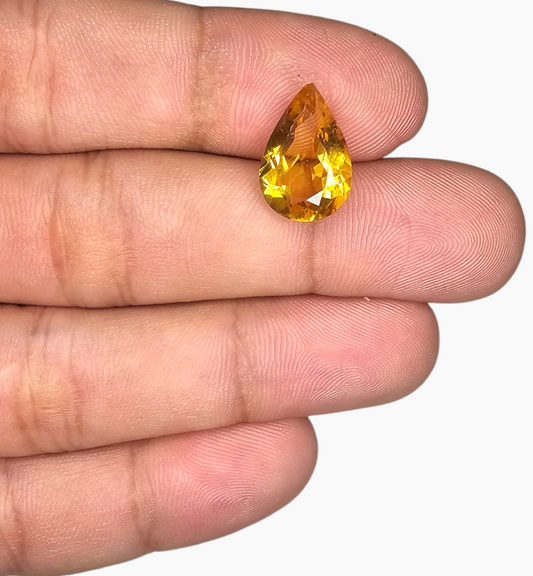 Natural Citrine Stone 4.76 Carats Pear Shape Size 15X10mm