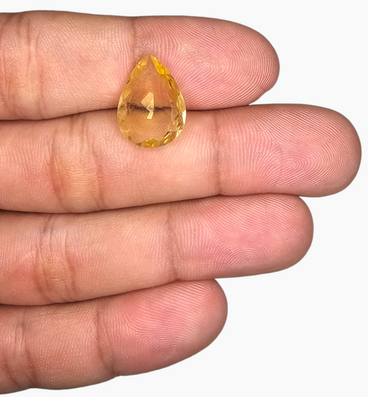 Natural Citrine Stone 4.79 Carats Pear Shape Size 16X12.8mm