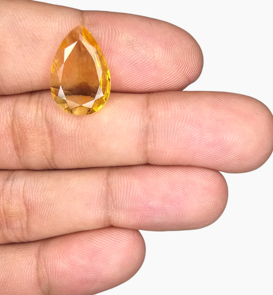 Natural Citrine Stone 5.54 Carats Pear Shape Size 17X12mm