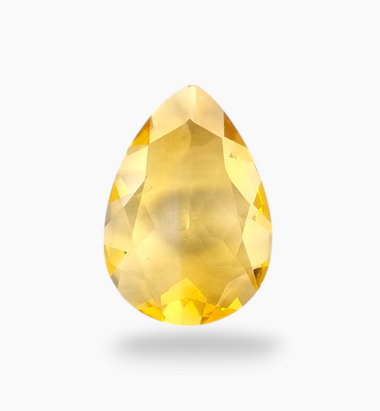 Natural Citrine Stone 5.54 Carats Pear Shape Size 17X12mm