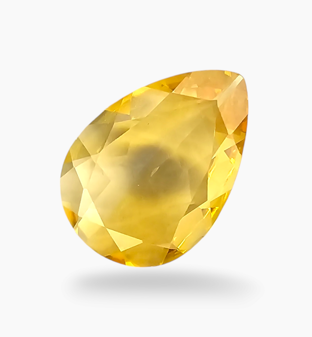 Natural Citrine Stone 5.54 Carats Pear Shape Size 17X12mm