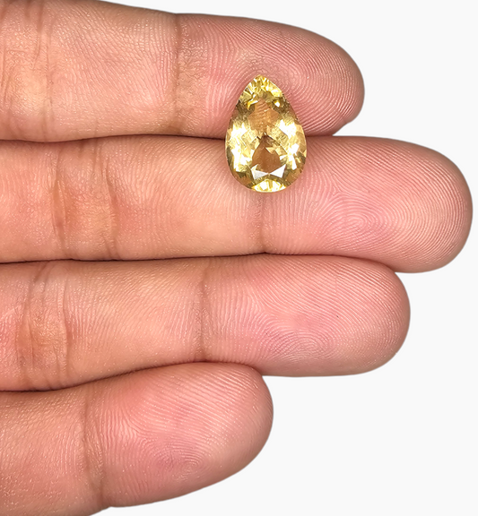 Natural Citrine Stone 5.67 Carats Pear Shape Size 14.5X10mm