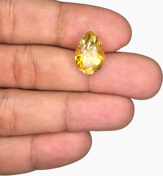 Natural Citrine Stone 5.67 Carats Pear Shape Size 15X10mm