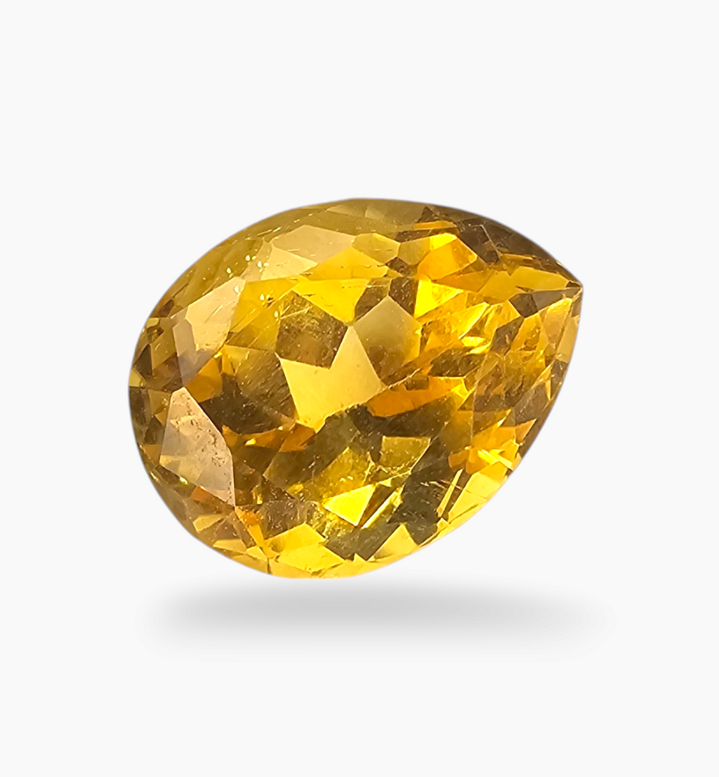 Natural Citrine Stone 6.63 Carats Pear Shape Size 13.5X10.5mm
