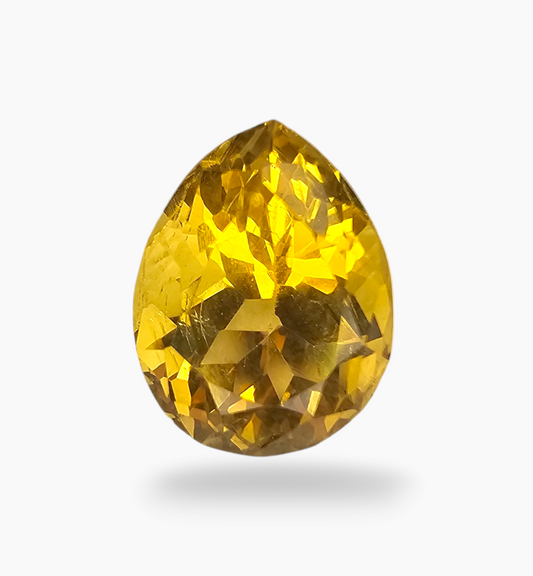 Natural Citrine Stone 6.63 Carats Pear Shape Size 13.5X10.5mm