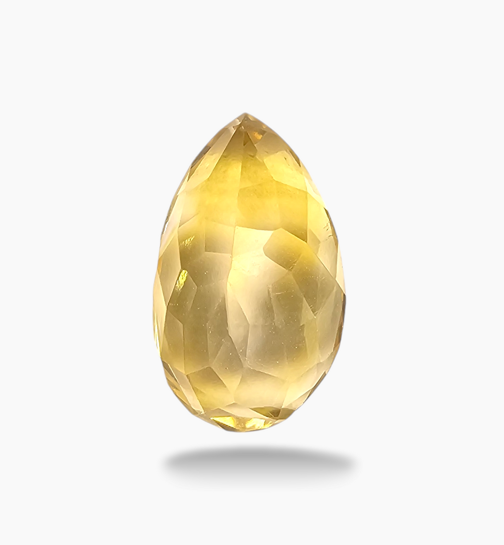 Natural Citrine Stone 8.61 Carats Pear Shape Size 17.5X10.5mm