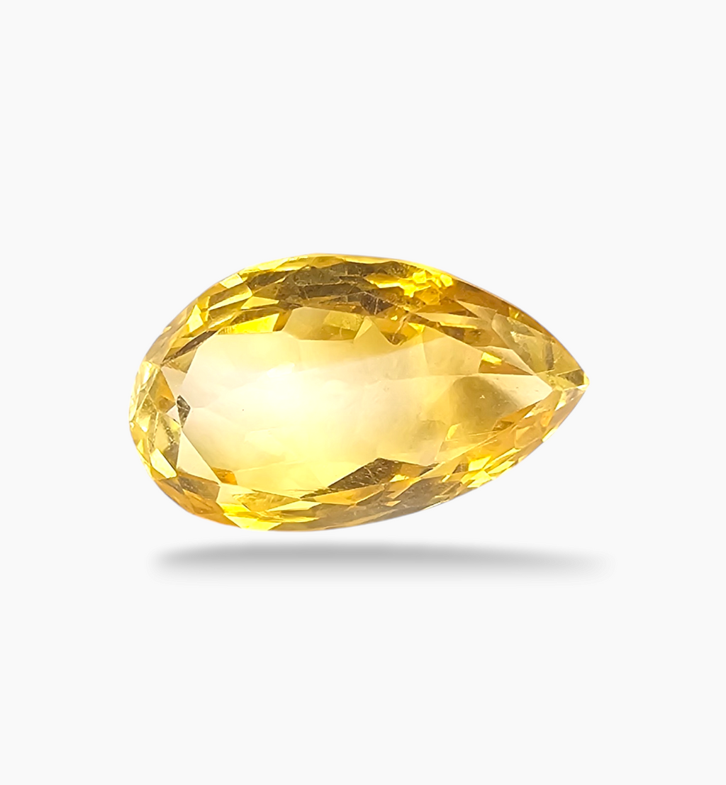 Natural Citrine Stone 8.61 Carats Pear Shape Size 17.5X10.5mm