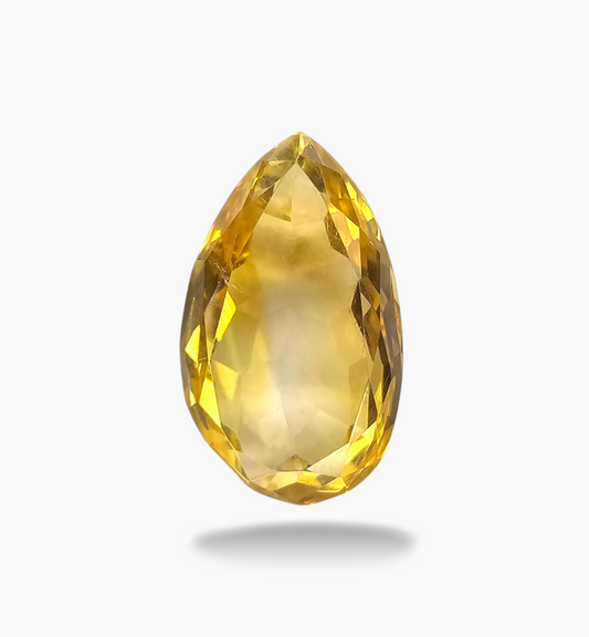 Natural Citrine Stone 8.61 Carats Pear Shape Size 17.5X10.5mm