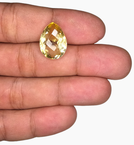 Natural Citrine Stone 8.66 Carats Pear Shape Size 17X12.5mm