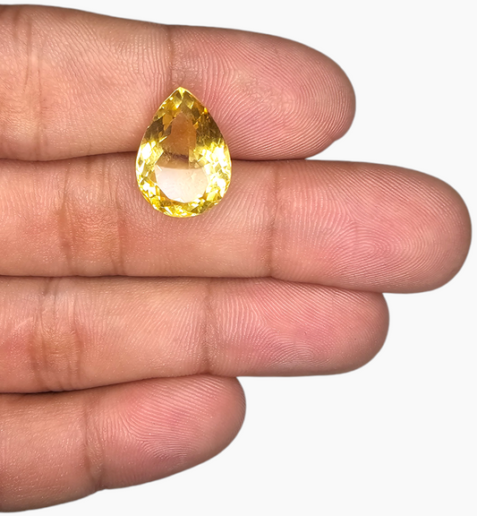 Natural Citrine Stone 8.79 Carats Pear Shape Size 16X12mm